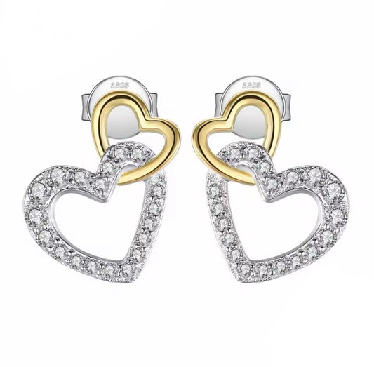 Pendientes de Corazon Brillante